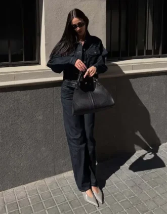 Baggy-Jeans mit mittlerer Leibhöhe