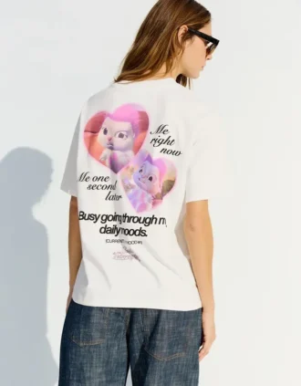 Barbie-Print-T-Shirt mit kurzen Ärmeln