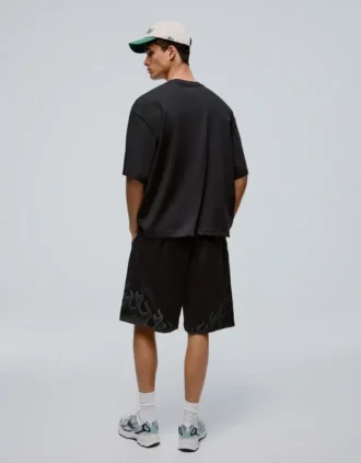 Bedruckte Bermudashorts aus Mesh