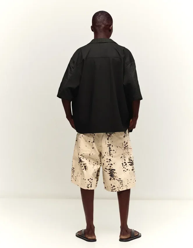 Bedruckte Bermudashorts mit weitem Bein – Herren Bedruckte Bermudashorts mit weitem Bein – Herren