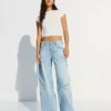 Boyfriend-Jeans mit niedriger Leibhöhe und Sternen