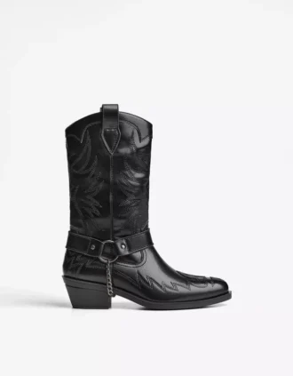 Cowboy-Stiefel mit Kettenverzierung – Stiefeletten – Herren
