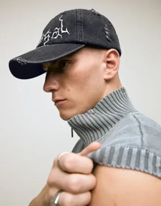 Denim-Kappe mit Faded-Effekt – Accessoires Denim-Kappe mit Faded-Effekt – Accessoires