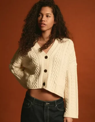 Geflochtene rustikale Strickjacke – Pullover und Strickjacken