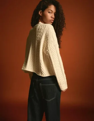 Geflochtene rustikale Strickjacke – Pullover und Strickjacken