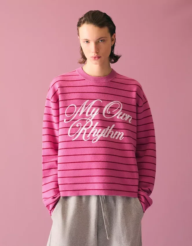 Gestreifter Pullover mit Rundhalsausschnitt – Pullover und Strickjacken – Herren Gestreifter Pullover mit Rundhalsausschnitt – Pullover und Strickjacken – Herren
