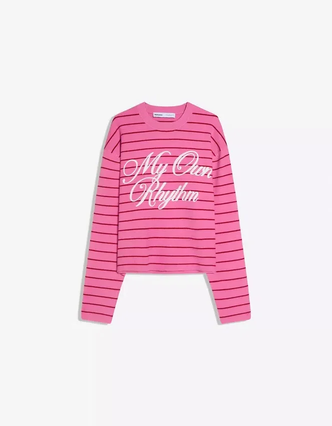 Gestreifter Pullover mit Rundhalsausschnitt – Pullover und Strickjacken – Herren Gestreifter Pullover mit Rundhalsausschnitt – Pullover und Strickjacken – Herren