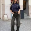 Jeans mit hoher Taille, Straight-Schnitt und Wide Leg – Hose Jeans mit hoher Taille, Straight-Schnitt und Wide Leg – Hose