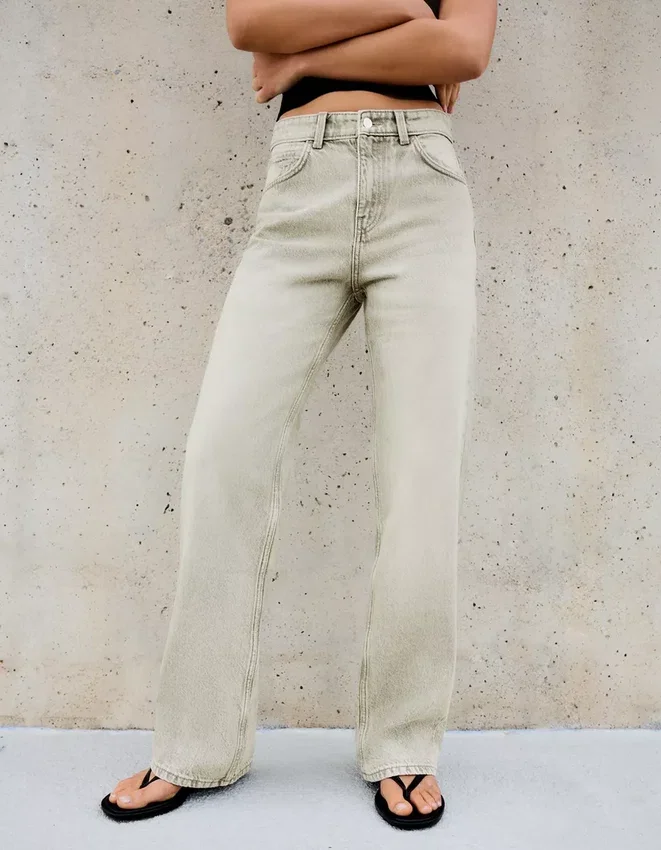 Jeans mit hoher Taille, Straight-Schnitt und Wide Leg – Hose Jeans mit hoher Taille, Straight-Schnitt und Wide Leg – Hose