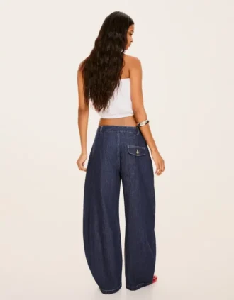 Jeans mit niedriger Leibhöhe und gedrehtem Ballon-Schnitt – Hosen Jeans mit niedriger Leibhöhe und gedrehtem Ballon-Schnitt – Hosen