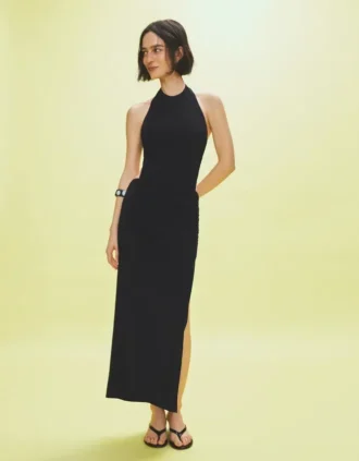 Langes Neckholder-Kleid