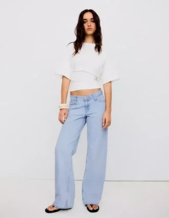 Low-Rise-Jeans mit geradem Bein – Hose