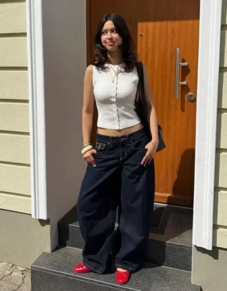 Low-Rise-Jeans mit lockerer Passform