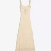 Midi-Kleid mit Spitzenbesatz