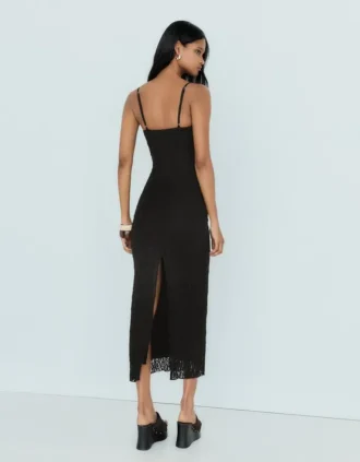 Midi-Kleid mit Trägern und Spitze – Kleider und Overalls