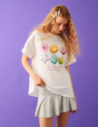 Oversize-T-Shirt mit Polly-Pocket-Aufdruck Oversize-T-Shirt mit Polly-Pocket-Aufdruck