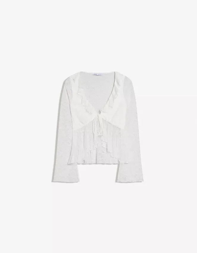 Spitzen-T-Shirt mit Rüschen – #Bershkastyle – Damen Spitzen-T-Shirt mit Rüschen – #Bershkastyle – Damen