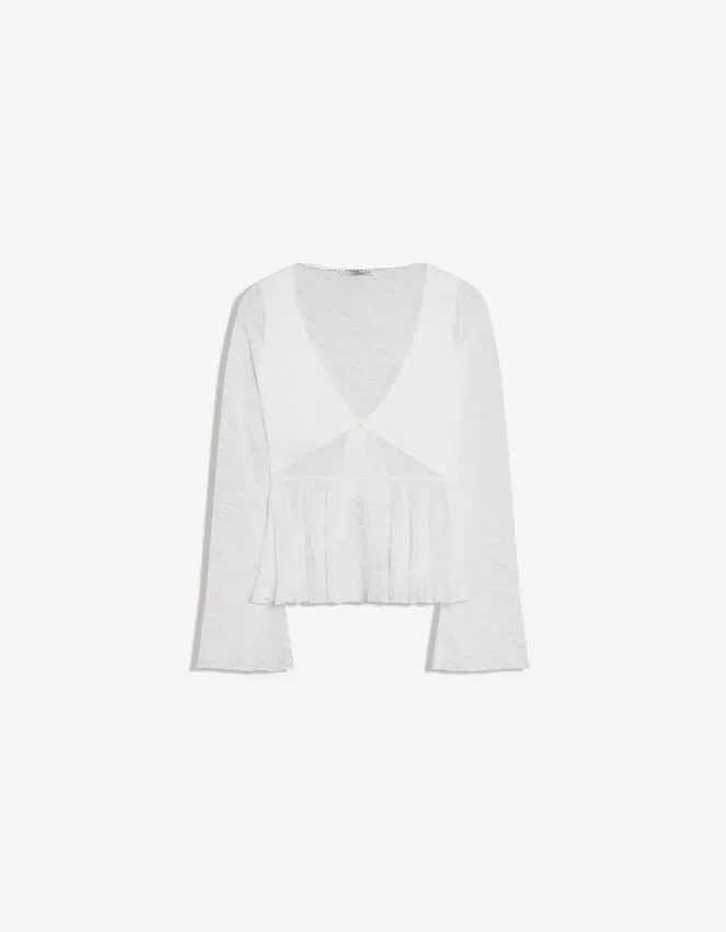 Spitzen-T-Shirt mit Rüschen – #Bershkastyle – Damen Spitzen-T-Shirt mit Rüschen – #Bershkastyle – Damen