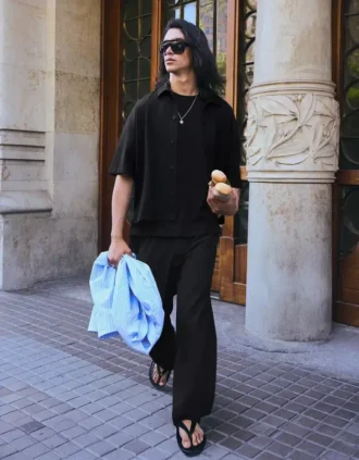 Super-Baggy-Halb-Jogger-Hose mit Falten – Hose Super-Baggy-Halb-Jogger-Hose mit Falten – Hose